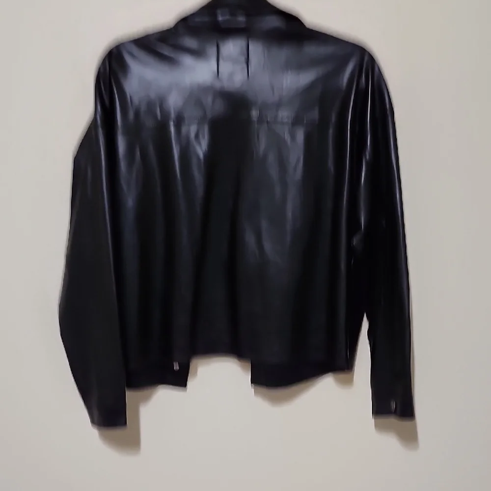 Zara Black Leather Jacket - Picture 8 of 11